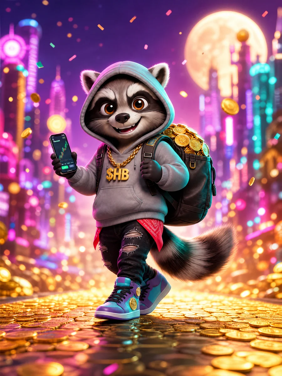Naz, HoodBags raccoon mascot